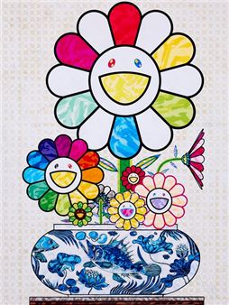 Murakami Flowers in a Qinghua Vase - Takashi Murakami