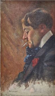 Sketch for a portrait of a smoker - Etienne Carjat
