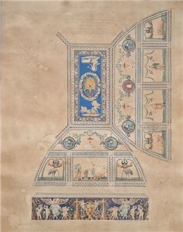 From the Villa Madama in Rome / Vault of the Great Salon / Executed after Raphael's drawings by Julius Romain and Jean d'Udine - Auguste Quantinet