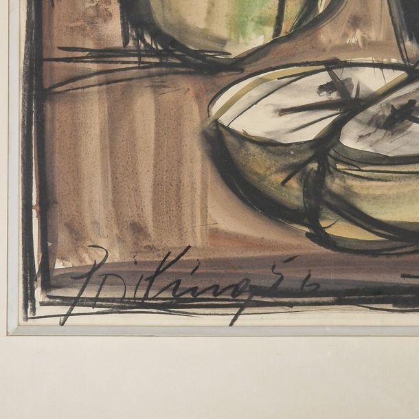 Franz Priking | Still life with apple (1956) | MutualArt