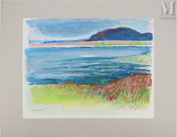 Vue sur la mer Original watercolor by Maurice Genis