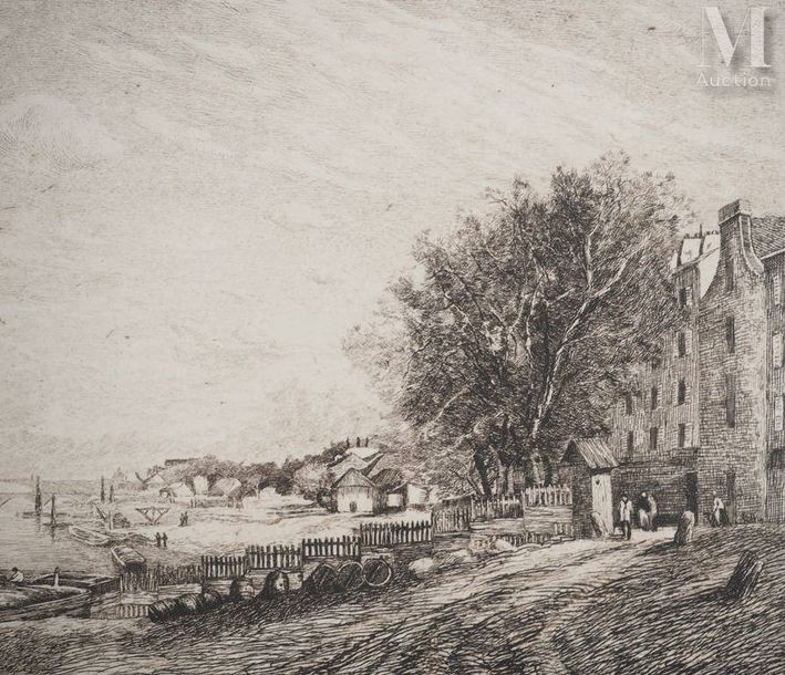 Artwork by Jean Baptiste Antoine Guillemet, Paris: Quai de Bercy in December, Made of Engraving On wove paper