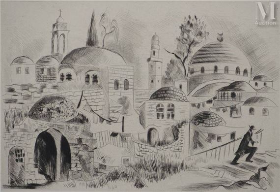 Old Jewish quarter of Jerusalem by Madeleine Melsonn, 1948