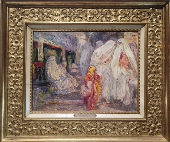 Femmes entrant dans le hammam by Jules-Pierre van Biesbroeck, 1929