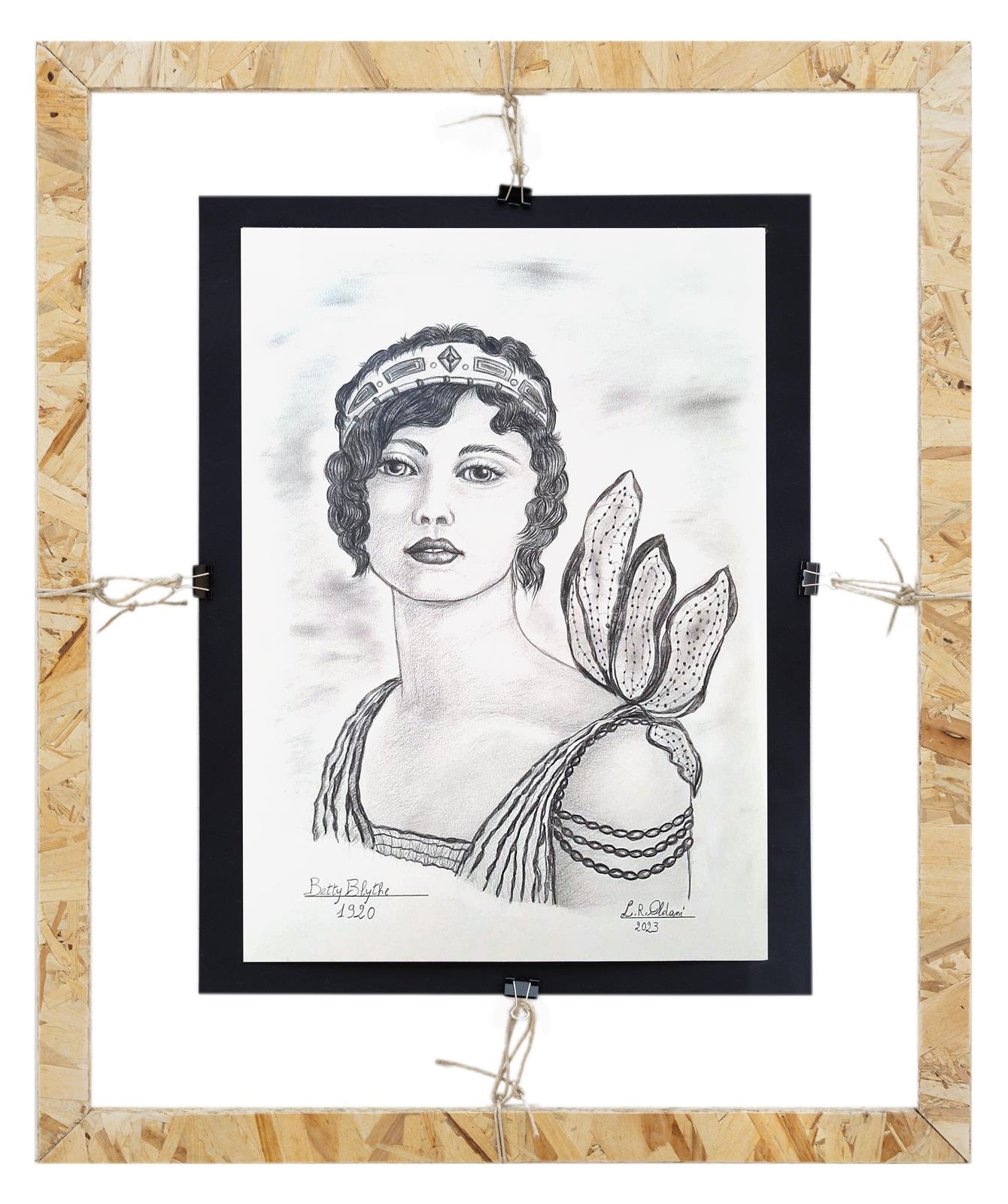 Artwork by Linuccia Oldani, Betty Blythe 1920, Made of pencil on paper