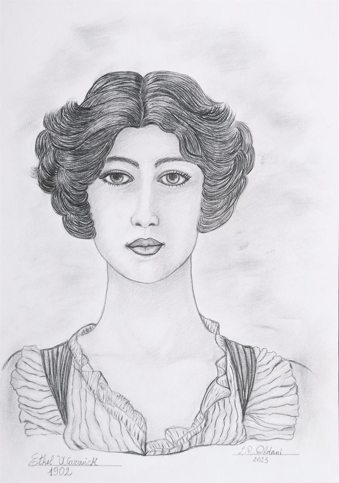 Artwork by Linuccia Oldani, Ethel Warwick 1902, Made of pencil on paper