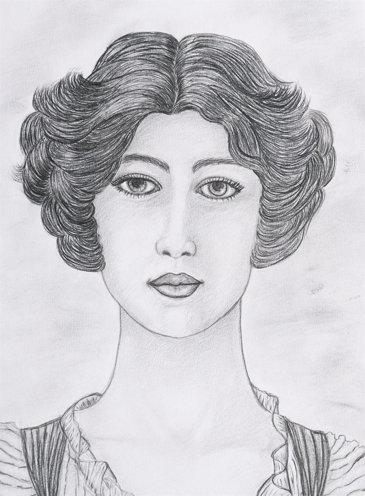Artwork by Linuccia Oldani, Ethel Warwick 1902, Made of pencil on paper