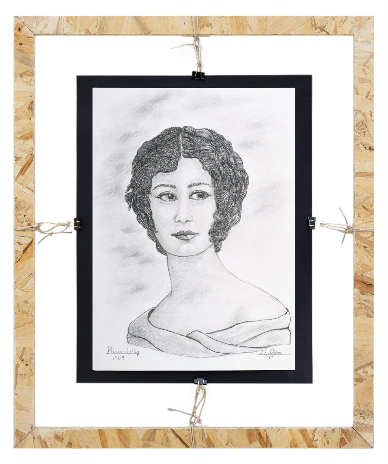 Artwork by Linuccia Oldani, Minnie Ashley 1909, Made of pencil on paper