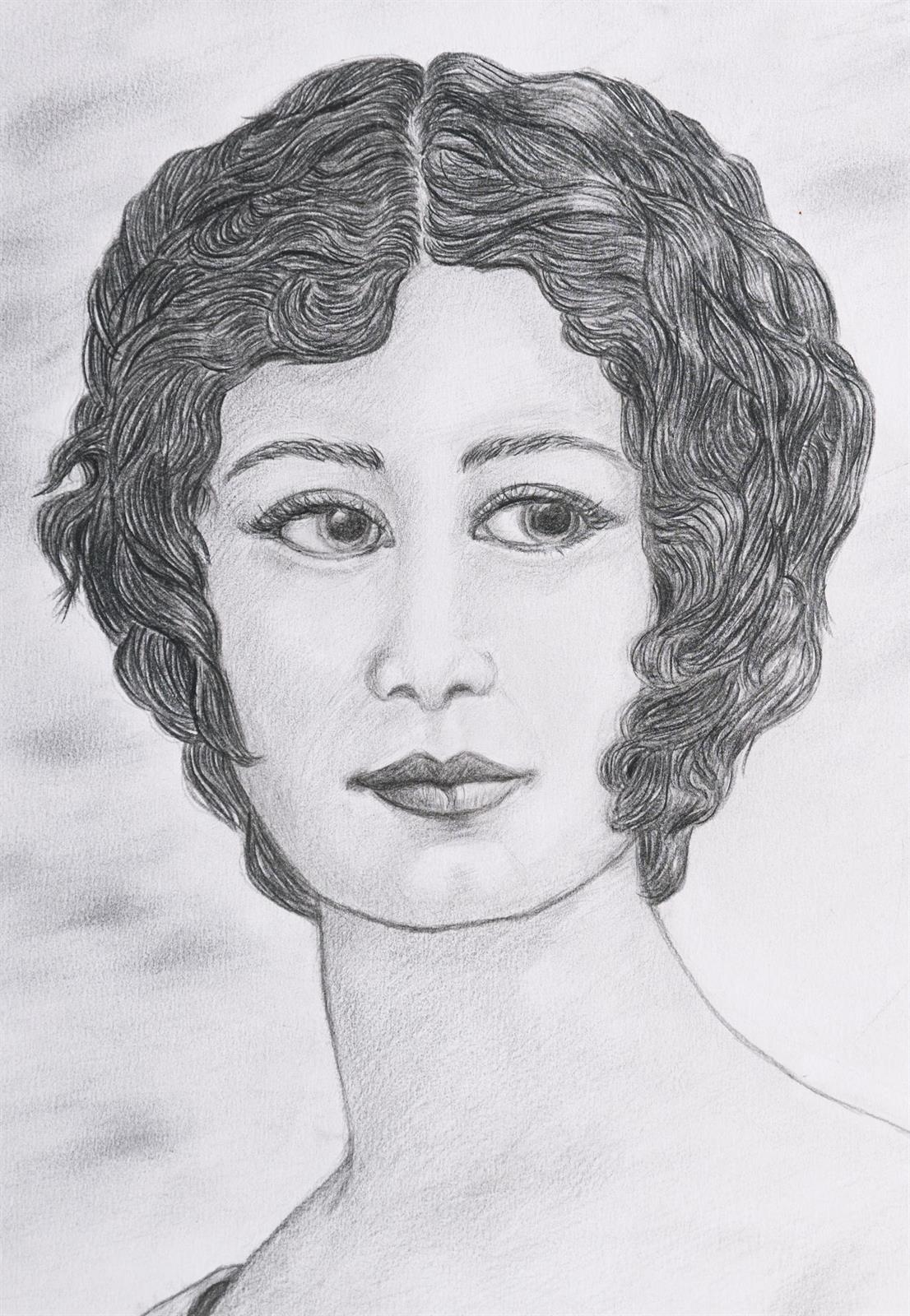 Artwork by Linuccia Oldani, Minnie Ashley 1909, Made of pencil on paper