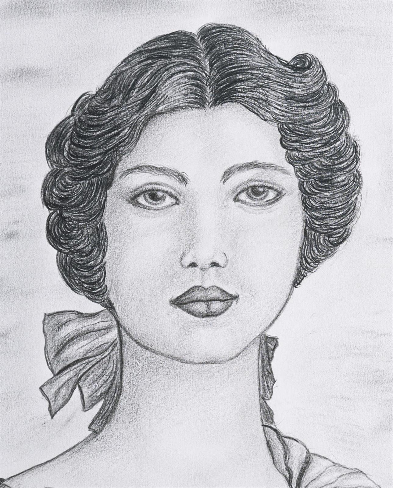 Artwork by Linuccia Oldani, Maude Fealy 1905, Made of pencil on paper