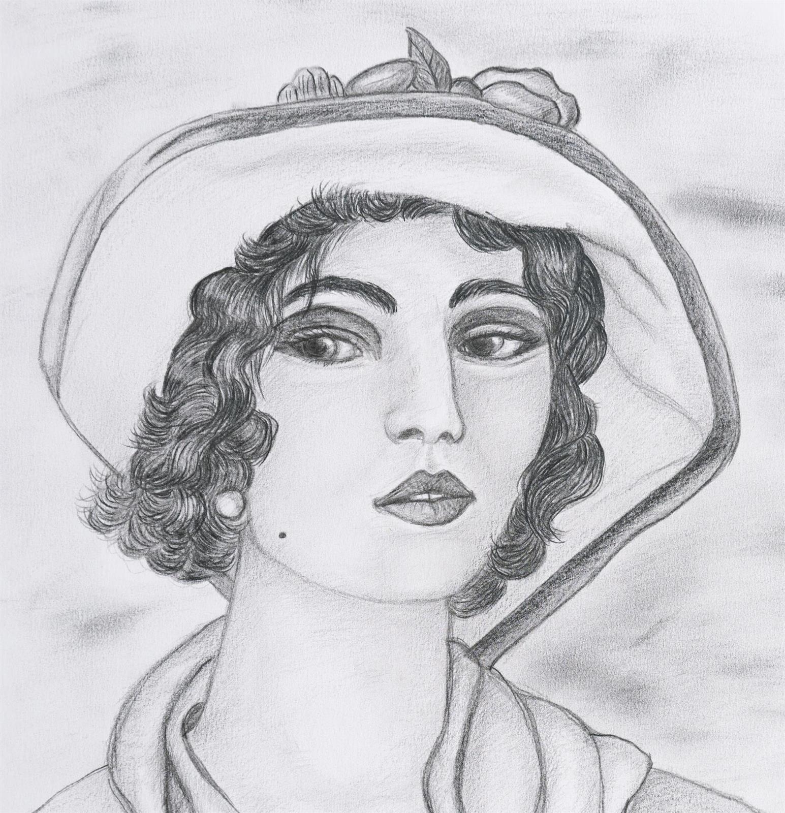 Artwork by Linuccia Oldani, Pina Menichelli 1910, Made of pencil on paper