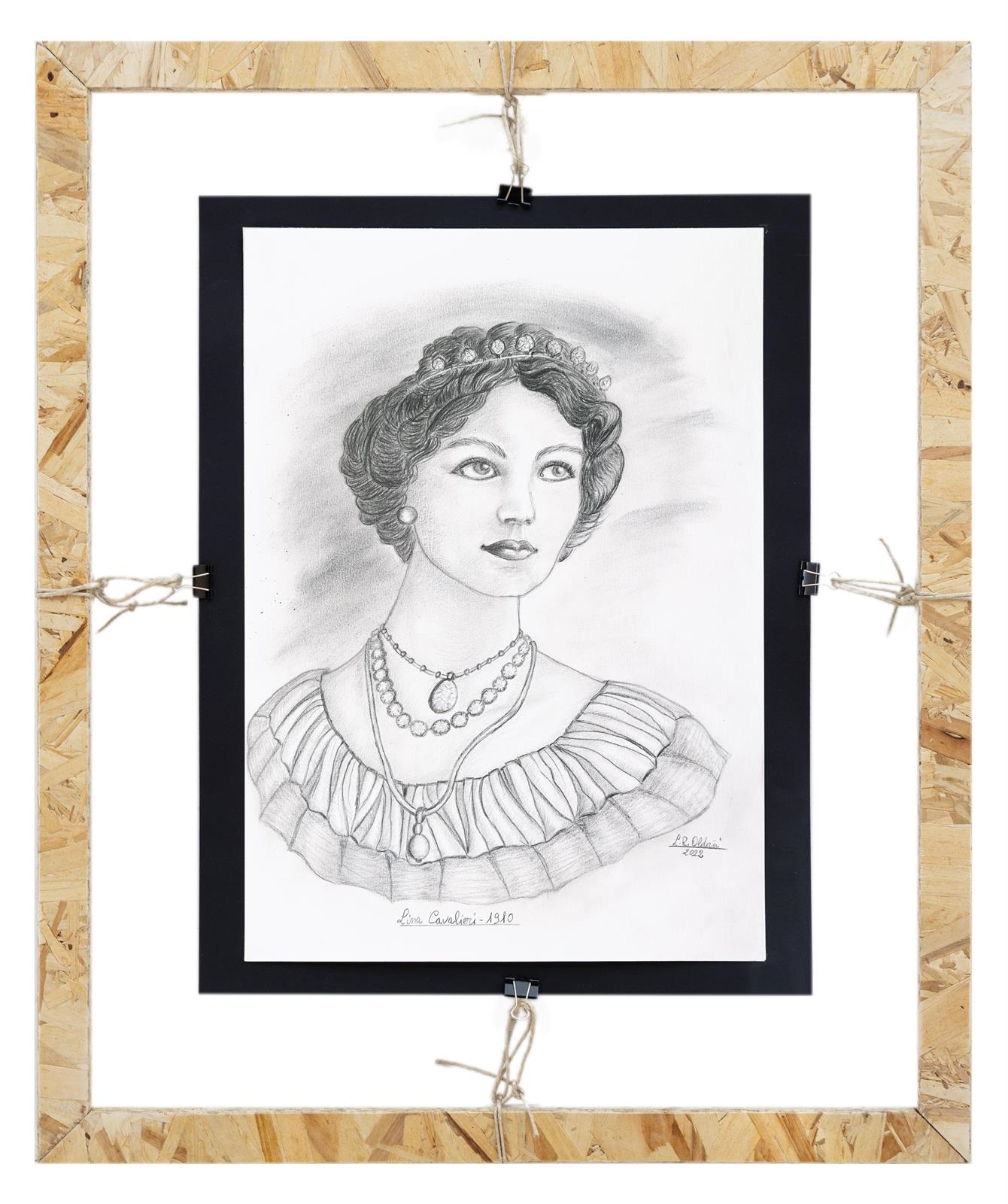 Artwork by Linuccia Oldani, Lina Cavalieri 1910, Made of pencil on paper