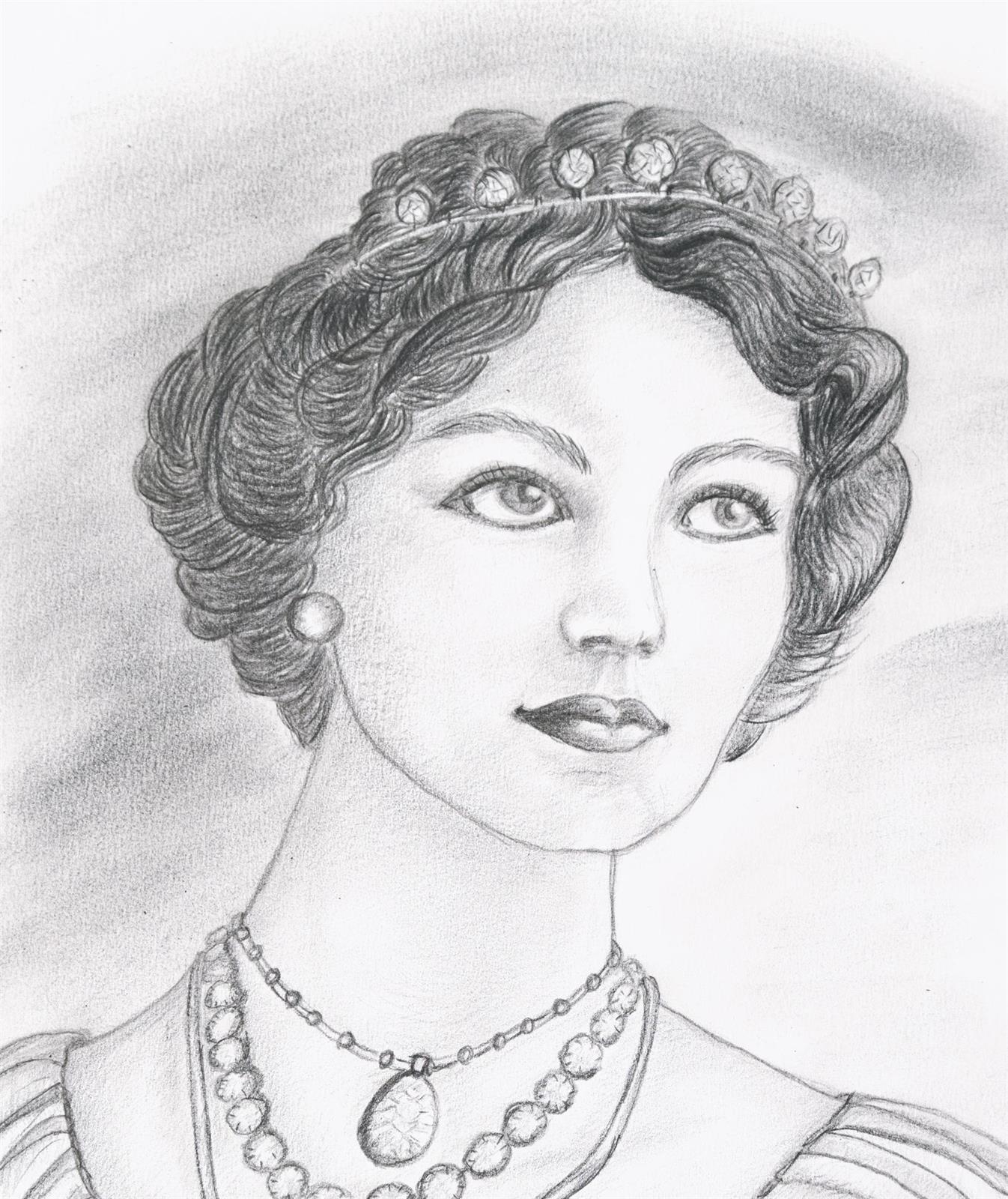 Artwork by Linuccia Oldani, Lina Cavalieri 1910, Made of pencil on paper