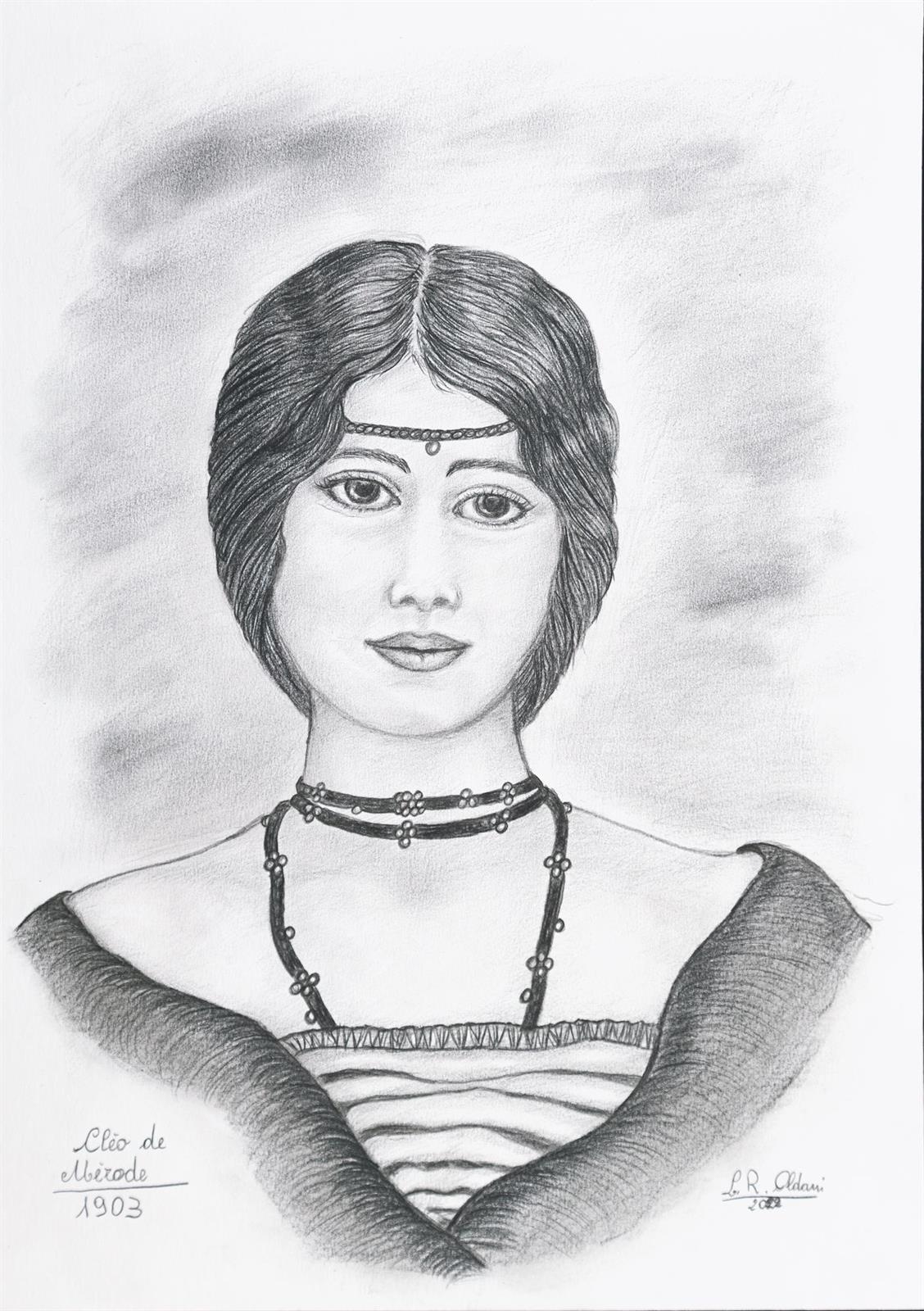 Artwork by Linuccia Oldani, Cleo De Merode 1903, Made of pencil on paper