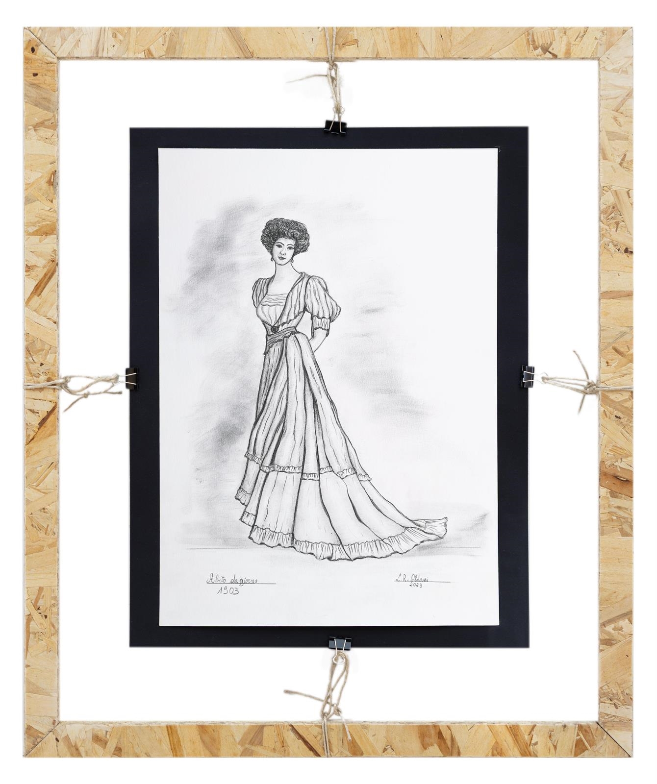 Artwork by Linuccia Oldani, Abito Da Giorno 1903, Made of pencil on paper