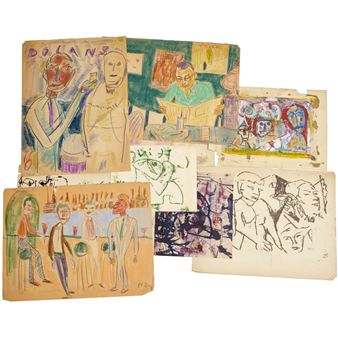 9) works on paper, c. 1952-54 - Norris Embry