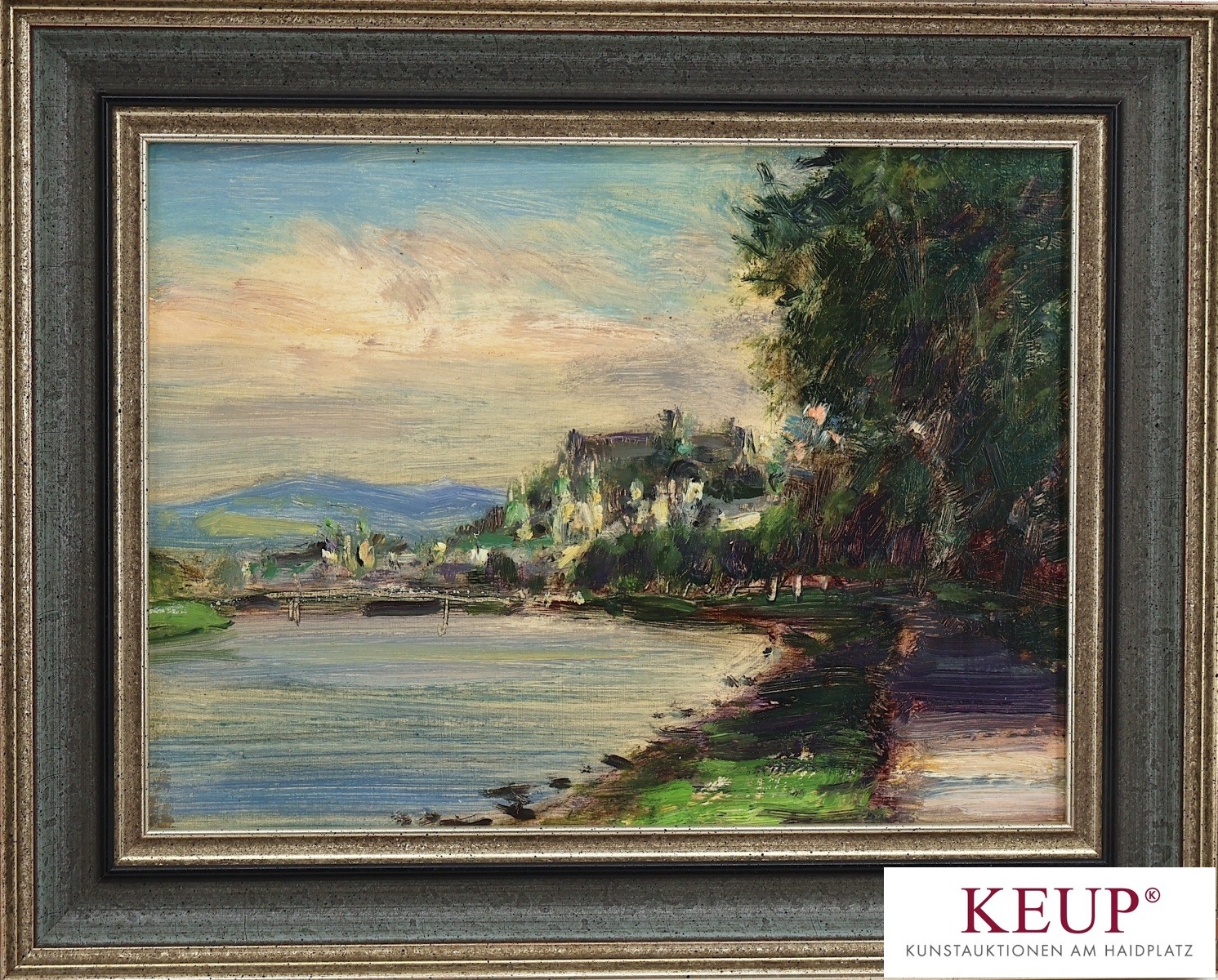 Artwork by Gerhard Prechtl, Flusslandschaft, Made of oil on wood