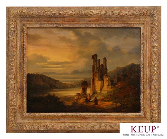 Rastende an einer Ruine im Rheintal - August von Wille