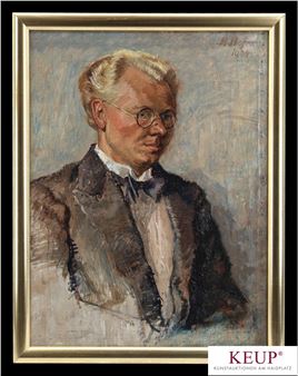 Herrenbildnis mit Fliege und Brille - A. Hofer