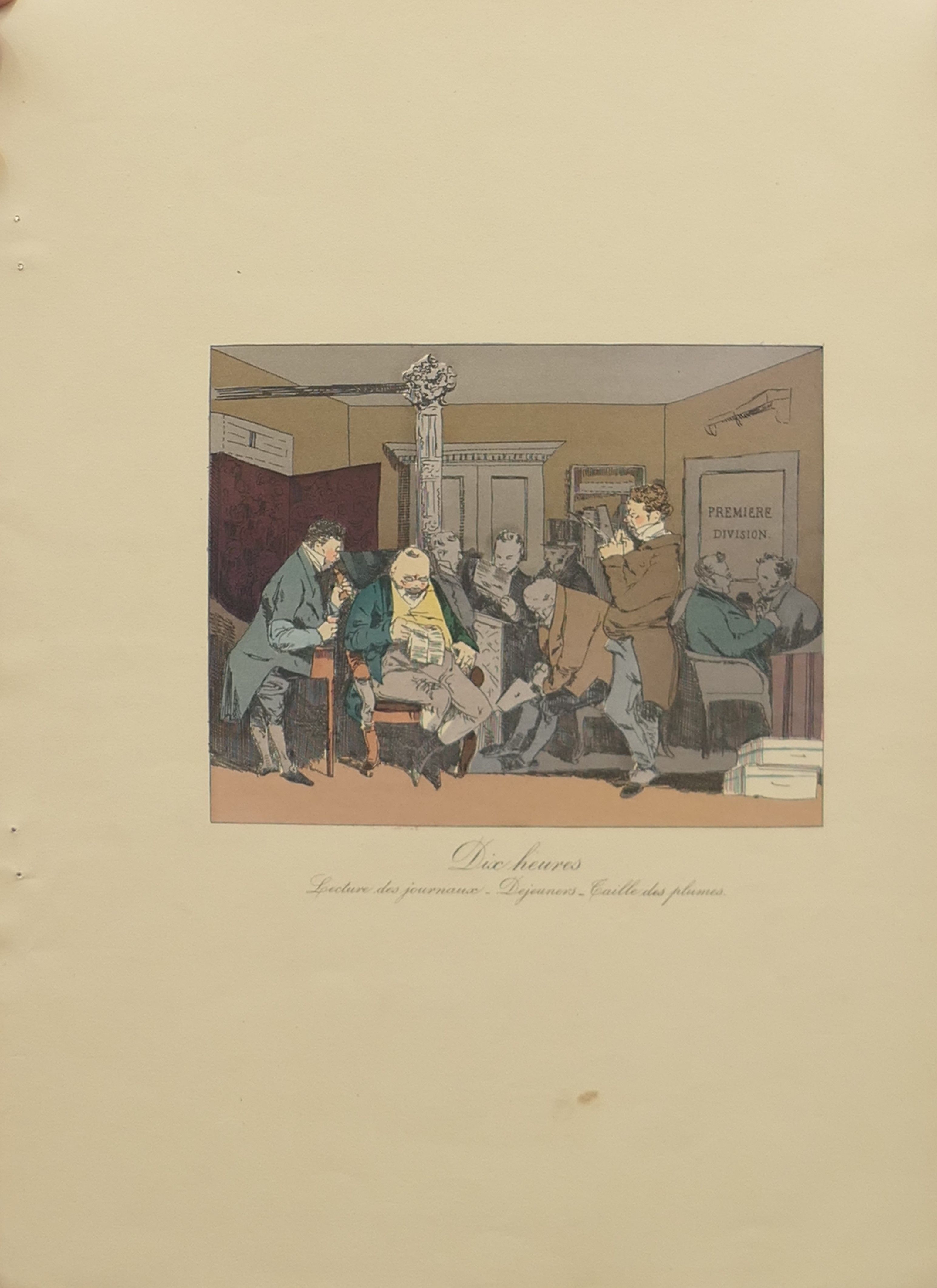 Artwork by Henry Monnier, Moeurs Administratives, dessinees d'apres nature par Henri Monnier, Made of colour plates