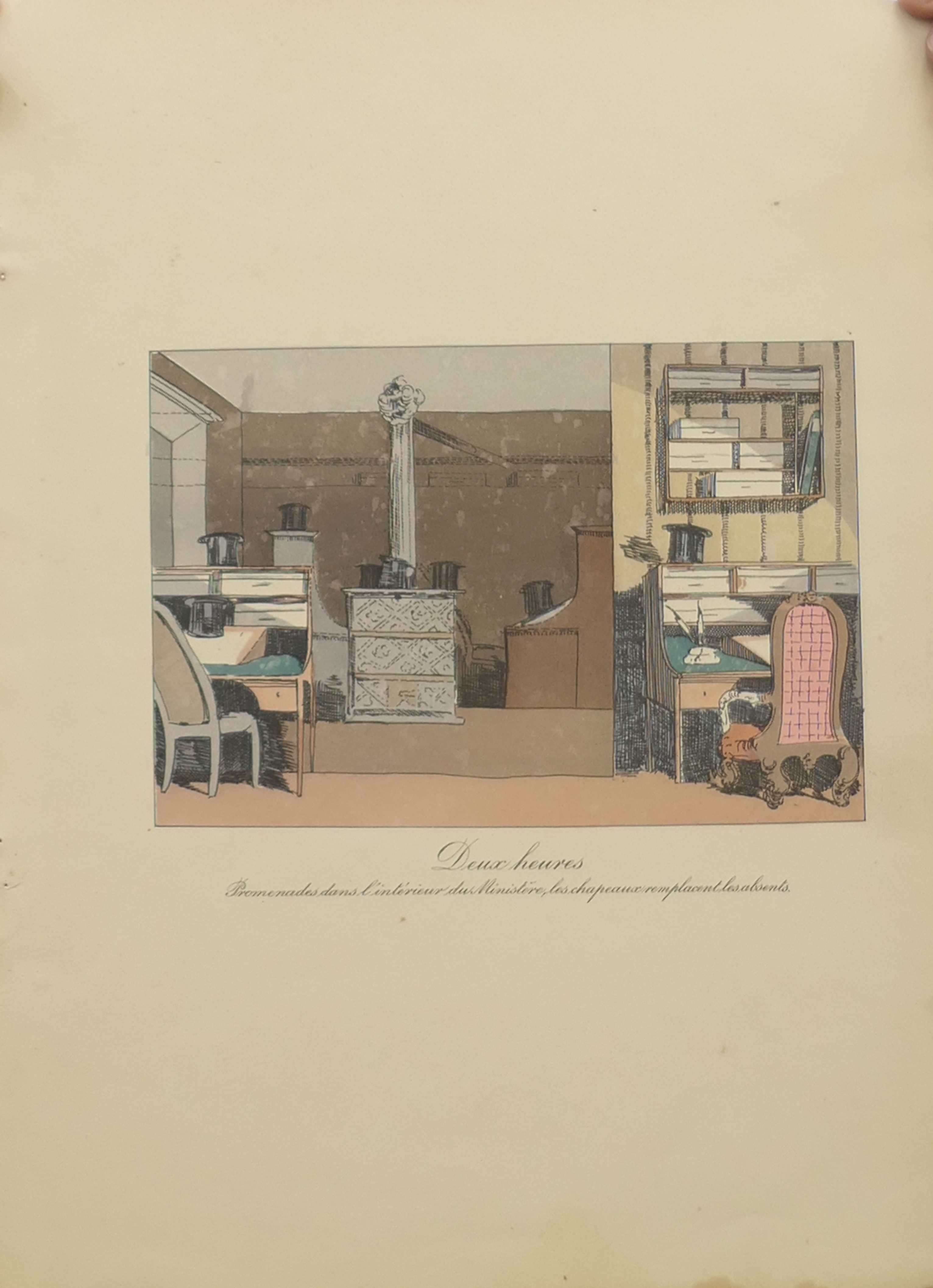 Artwork by Henry Monnier, Moeurs Administratives, dessinees d'apres nature par Henri Monnier, Made of colour plates