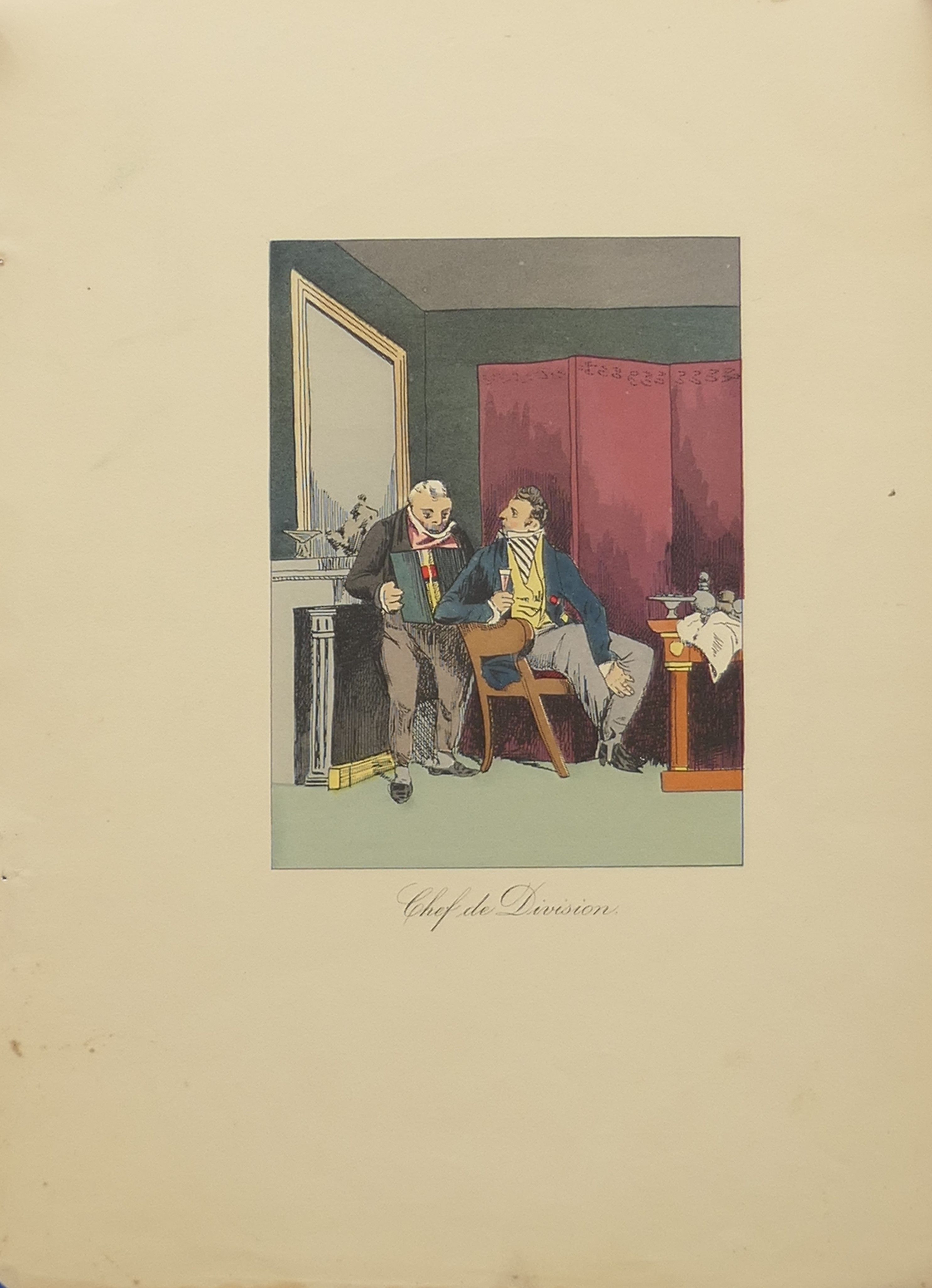 Artwork by Henry Monnier, Moeurs Administratives, dessinees d'apres nature par Henri Monnier, Made of colour plates