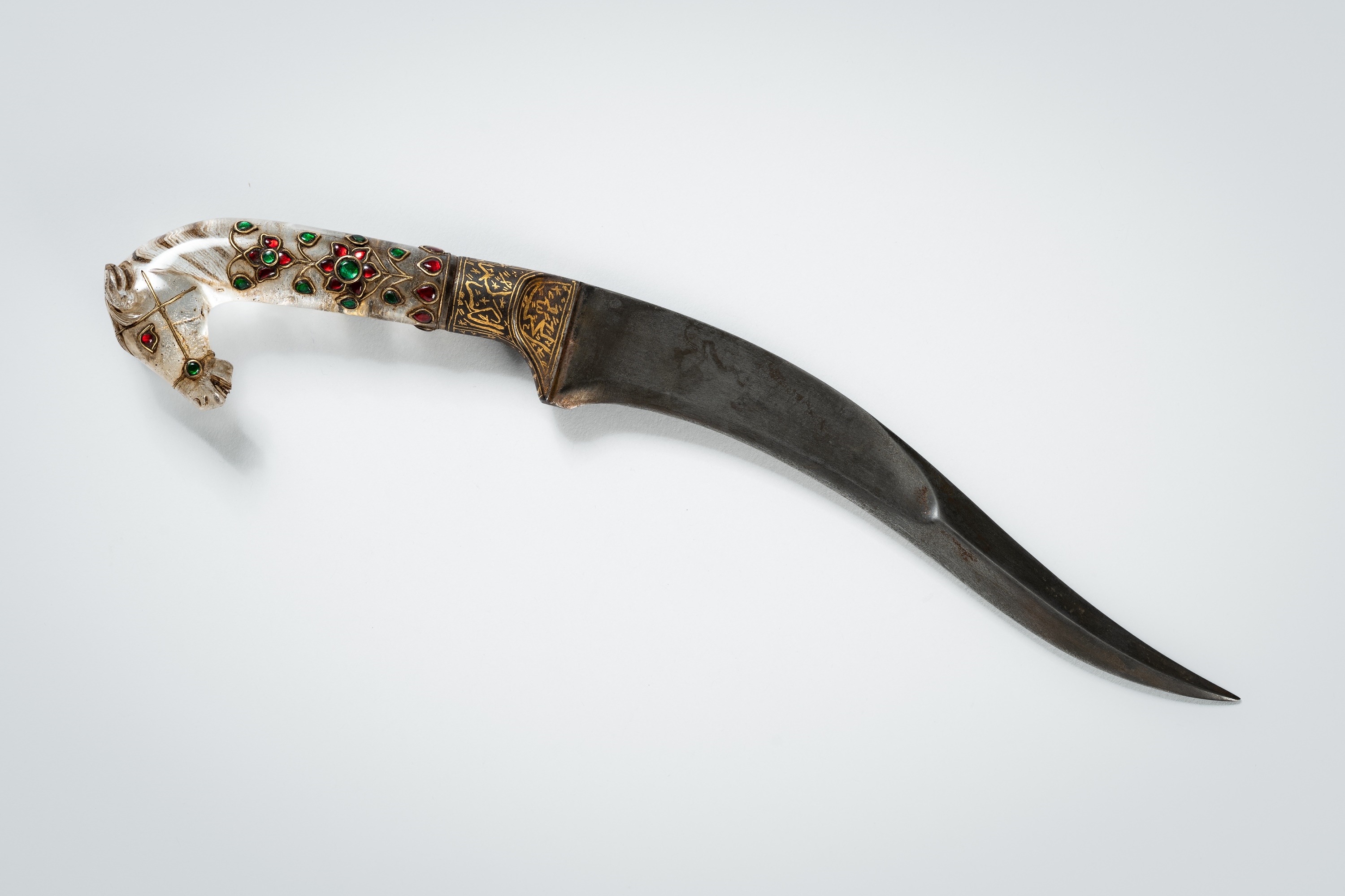 Blade | A MUGHAL-STYLE ROCK CRYSTAL ‘HORSE’ DAGGER, KHAJAR | MutualArt
