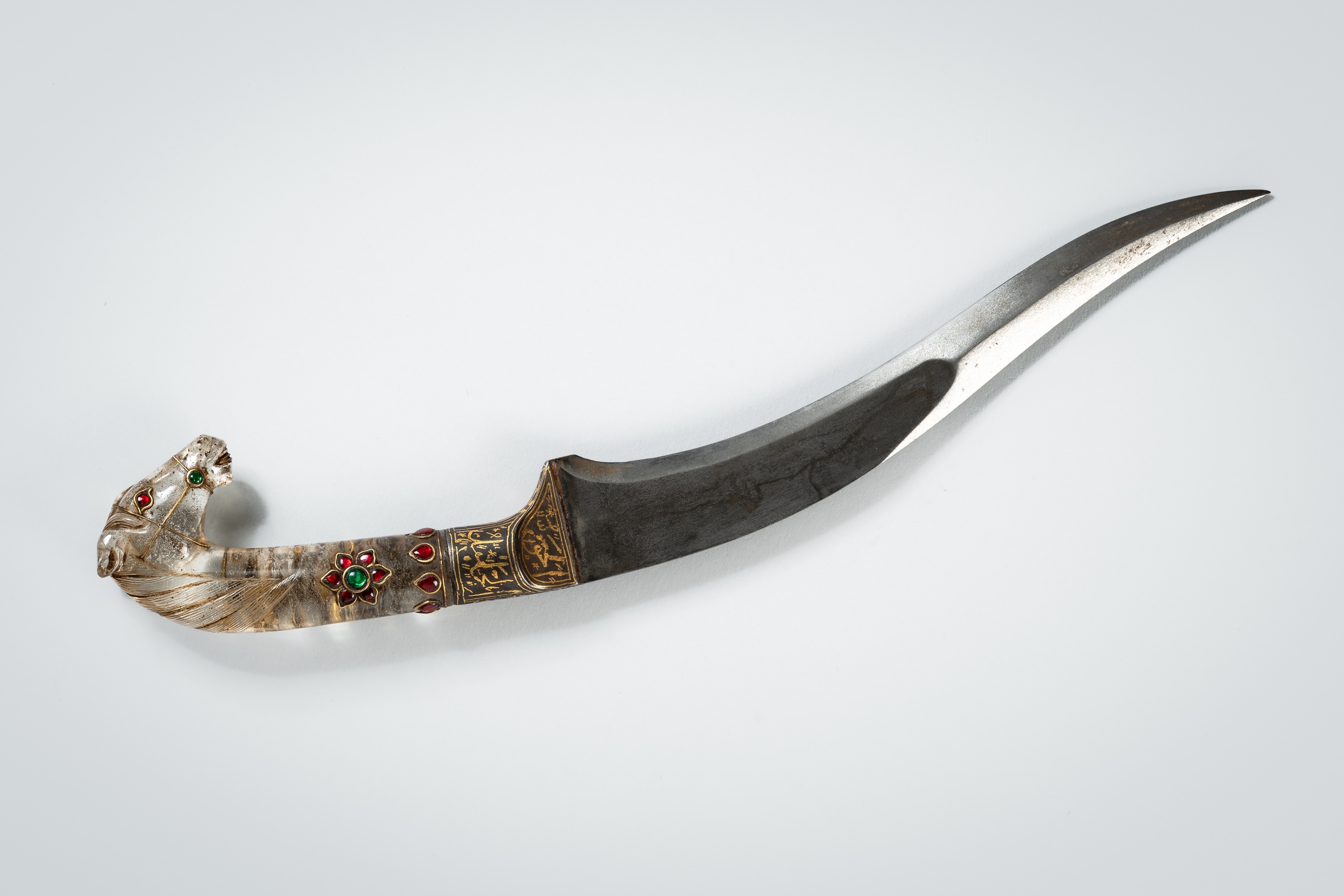 Blade | A MUGHAL-STYLE ROCK CRYSTAL ‘HORSE’ DAGGER, KHAJAR | MutualArt