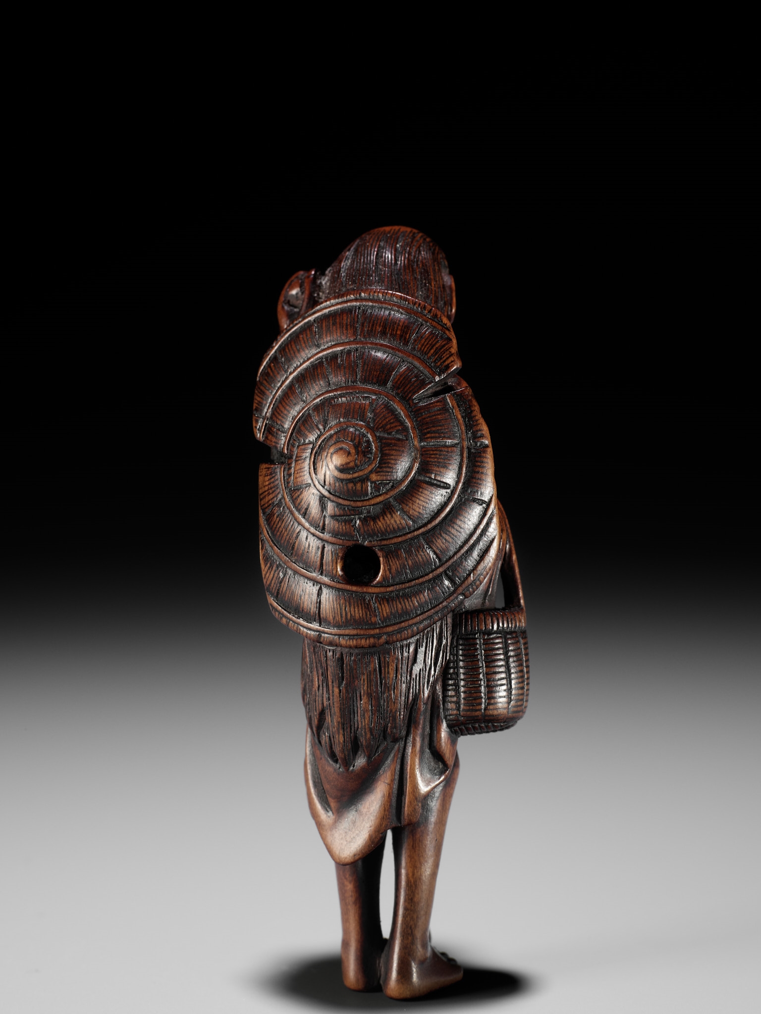 Japanese School, 18th Century | A LARGE AND RARE WOOD NETSUKE OF ONO NO ...