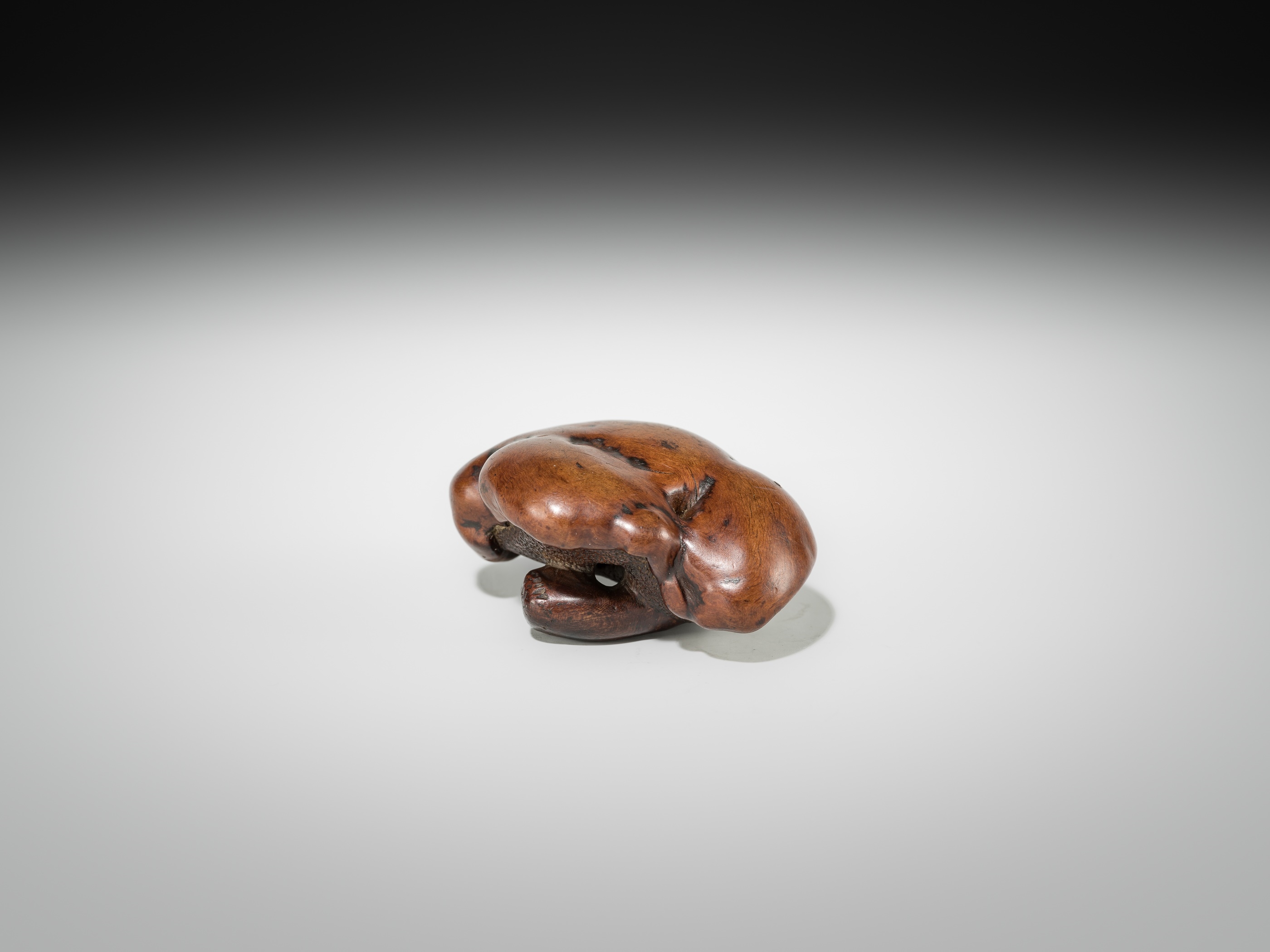 Japanese School, 18th Century | A RARE AND LARGE BURLWOOD NETSUKE OF A ...