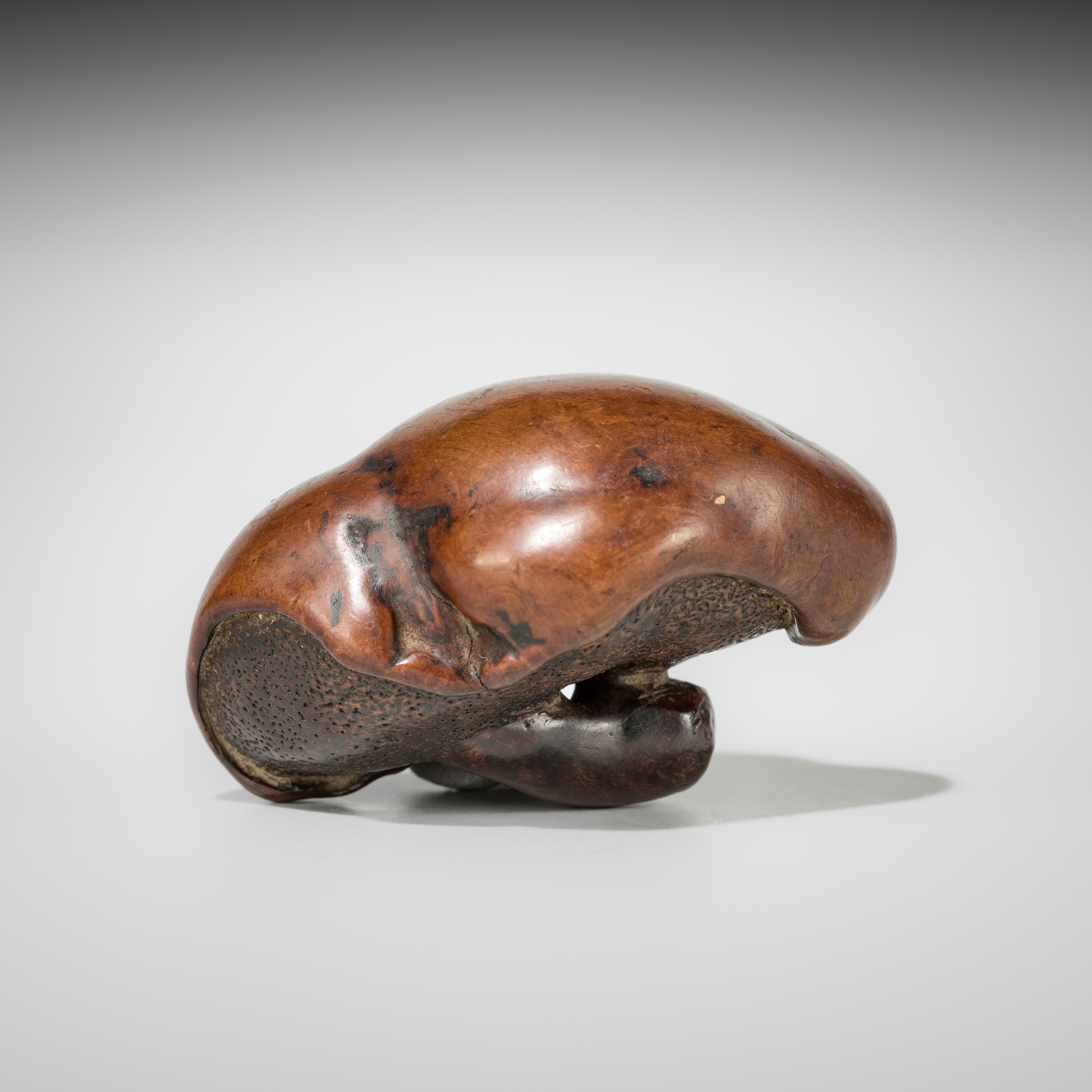 Japanese School, 18th Century | A RARE AND LARGE BURLWOOD NETSUKE OF A ...