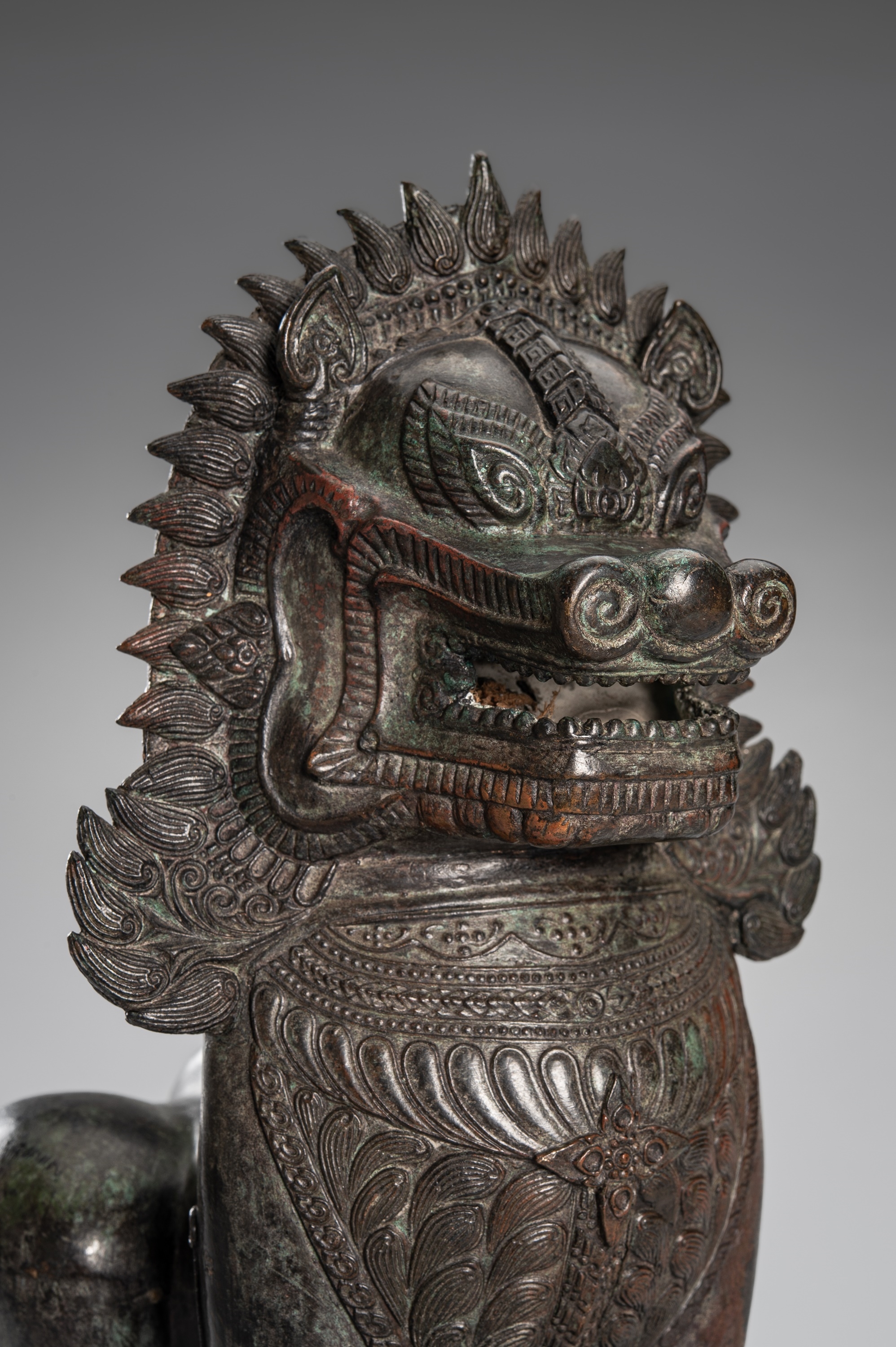 Thai School, 19th Century | A PAIR OF BRONZE GUARDIAN LIONS, KHMER ...