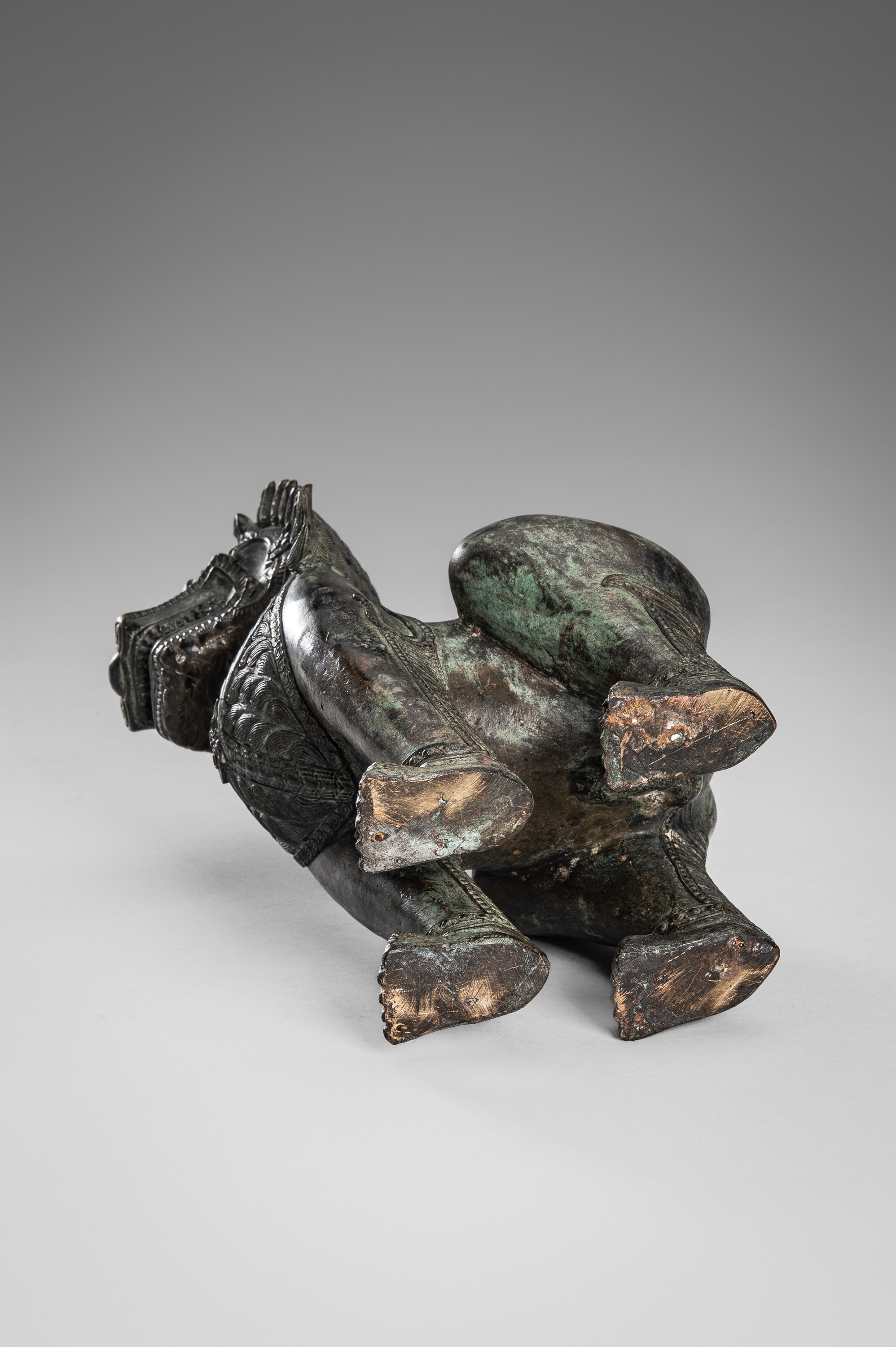 Thai School, 19th Century | A PAIR OF BRONZE GUARDIAN LIONS, KHMER ...