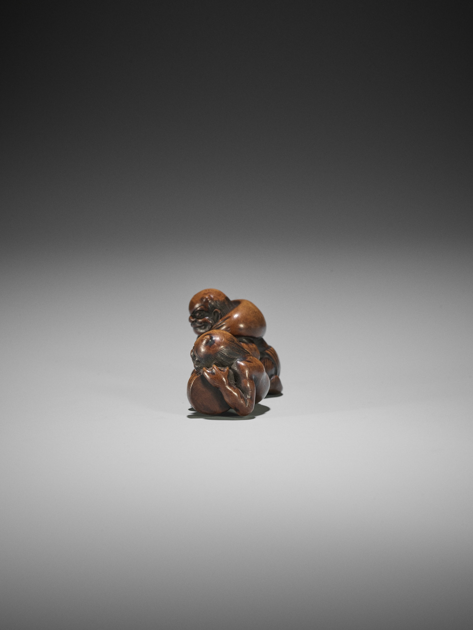 Japanese School, 19th Century | A RARE WOOD NETSUKE OF RAIJIN AND FUJIN ...