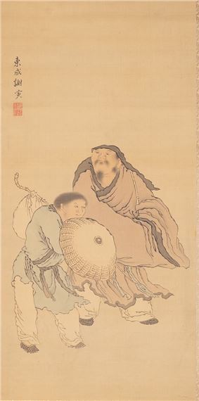 Yosa Buson | A SCROLL PAINTING OF A MAN AND HIS ATTENDANT, AFTER YOSA ...
