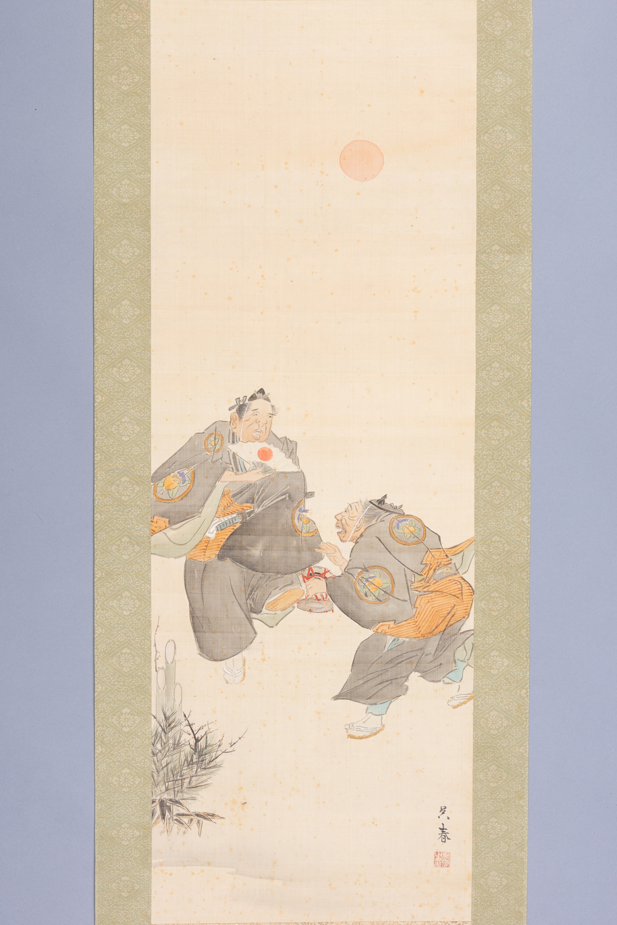 Takarai Kikaku | A SCROLL PAINTING OF MANZAI PERFORMERS | MutualArt