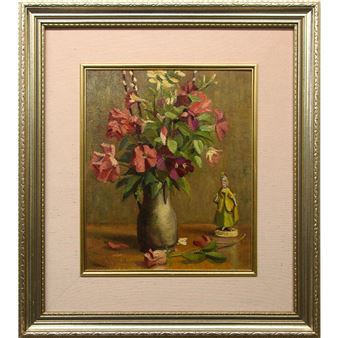 STILL LIFE (FLOWERS WITH FIGURINE) - Orval Clinton Madden