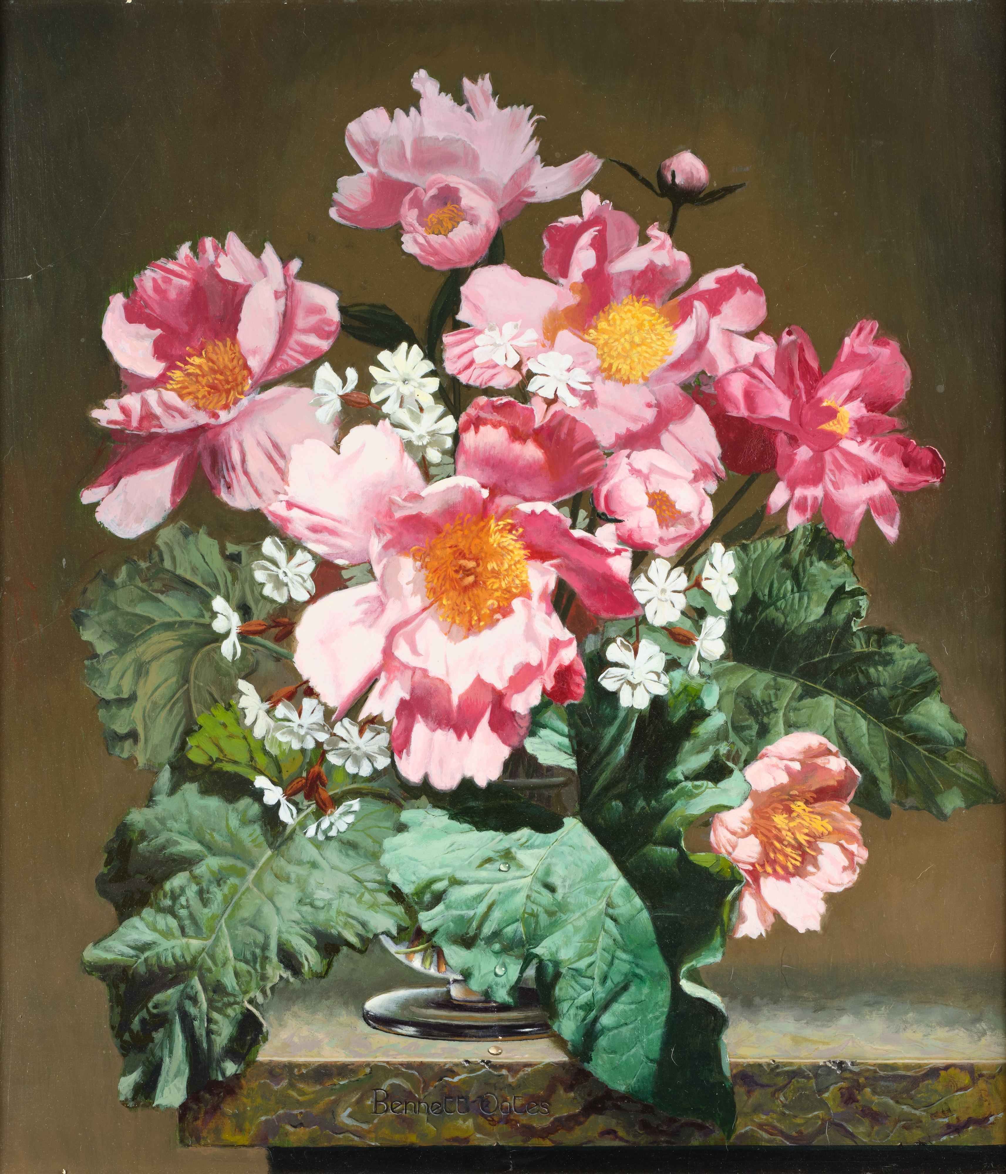 Bennett Oates | Pink Peonies and Campion | MutualArt