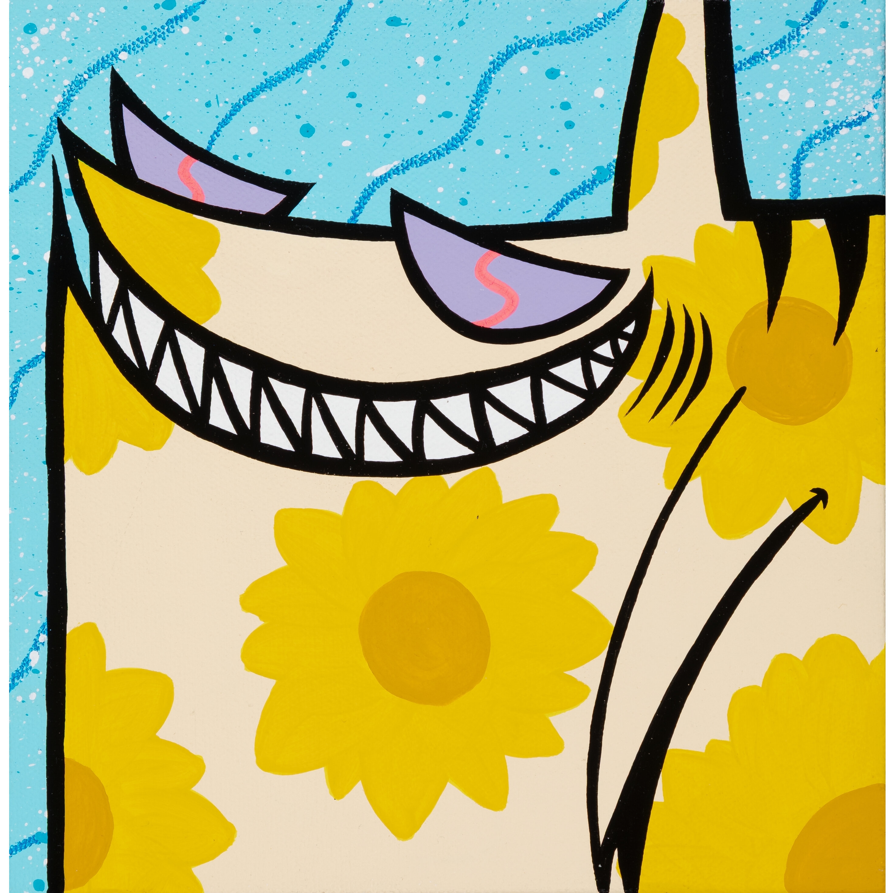 Artwork by Sharpy, Untitled, Made of Acrylic, ink, and oil stick on canvas