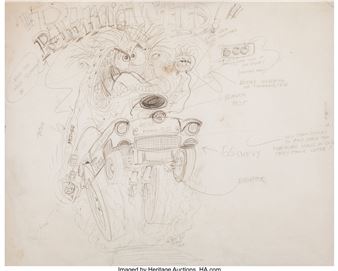 Pencil and ink on wove paper - Ed Roth