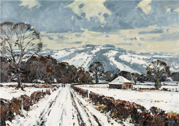 Gower Road, Trefriw, Winter by Edwin Vincent Forrest