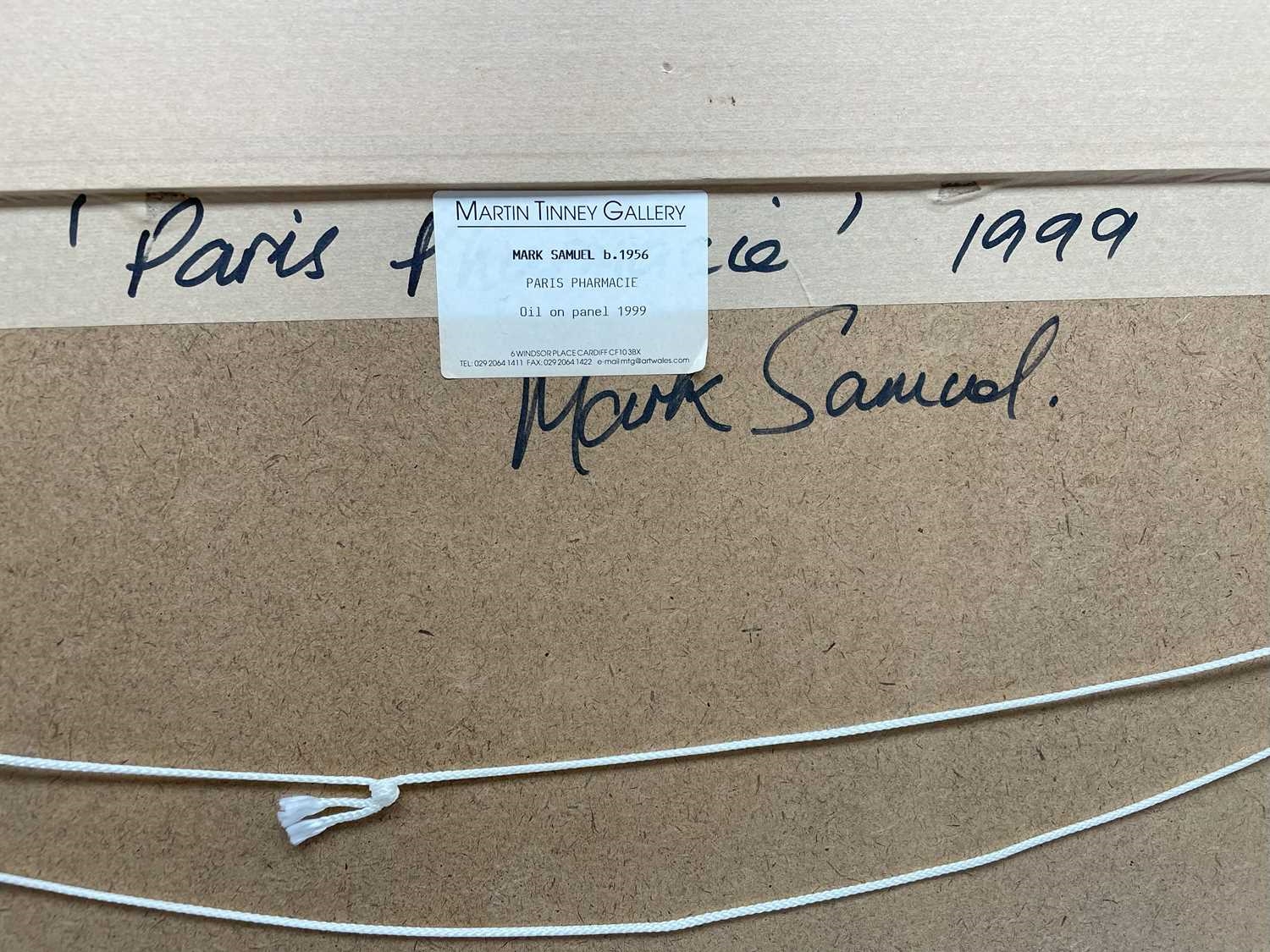 Artwork by Mark Samuel, Paris Pharmacy, Made of oil on panel