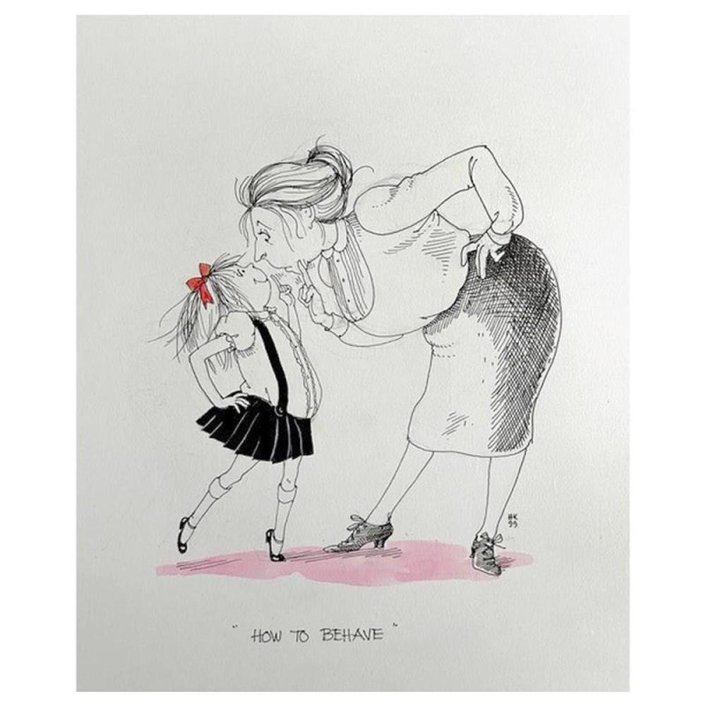 Artwork by Hilary Knight, How To Behave (Eloise, Made of Pen and Pencil