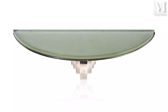 An half-moon shaped wall console