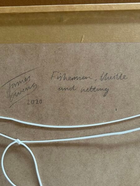 Artwork by James Owens, Fishermen thistle and netting, Made of Ink and watercolor