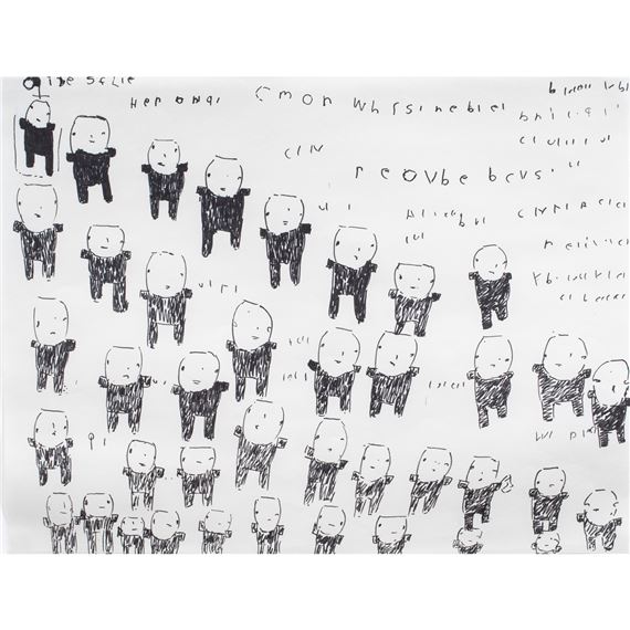 Untitled (Figures and Text) by Donald Mitchell