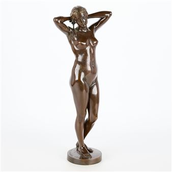 Theodor Stundl Bronze Female Nude Sculpture - Theodor Stundl