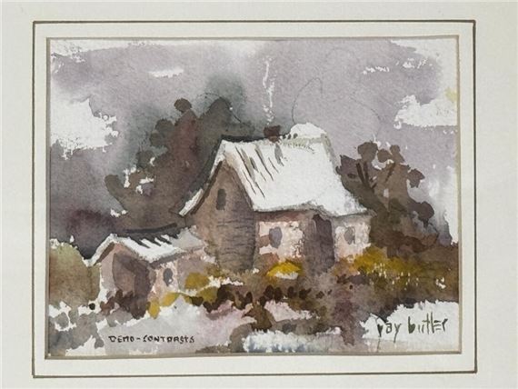 Ray Butler | LOVELY RAY BUTLER SIGNED WATERCOLOR-DEMO CONTRASTS | MutualArt