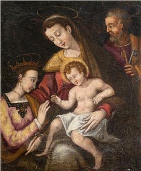 &quot;Sposalizio Mistico di Santa Caterina&quot; - Emilian School, 16th Century