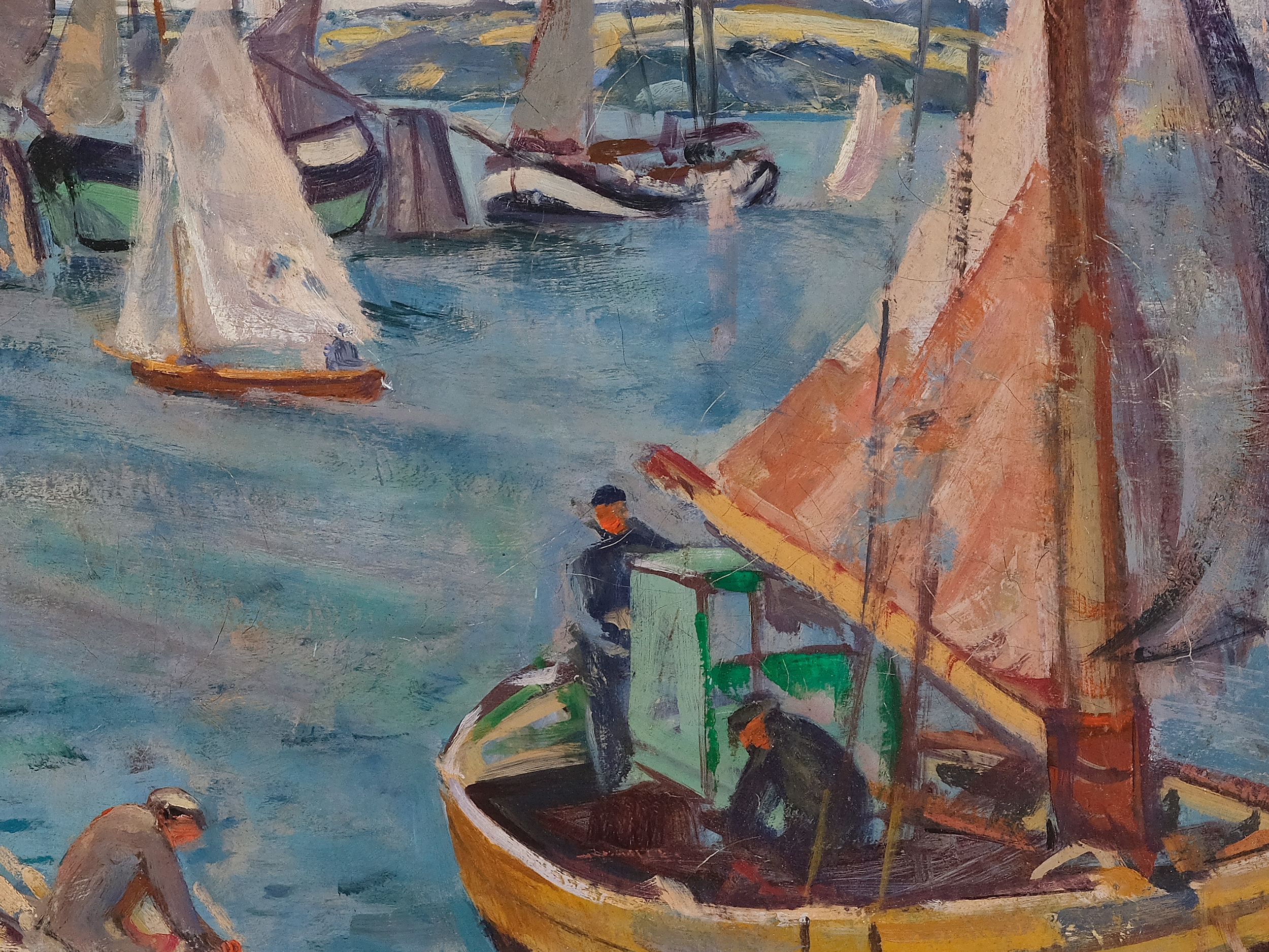 Ulrich Hübner | At the harbor (1917) | MutualArt
